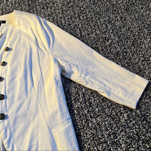 Torrid Off White Twill Peplum Military Jacket size 00 (M/L 10) - Picture 7 of 16